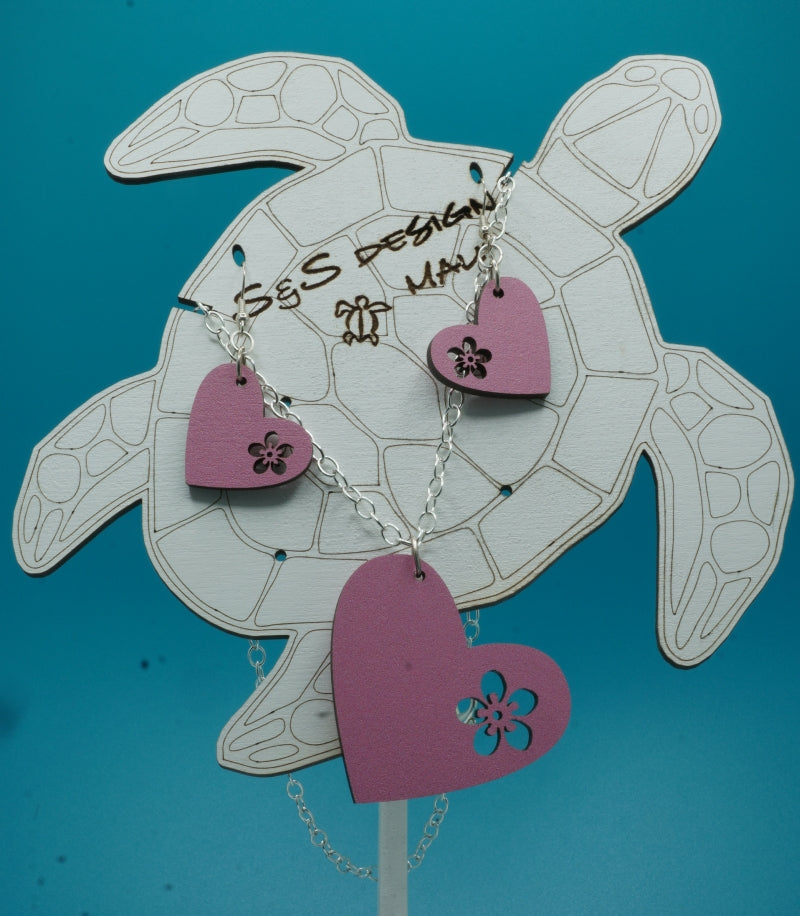 Heart with cutout Happy Flower Trio
